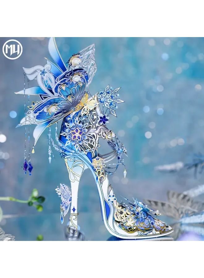Snow Love 3D Metal Puzzle DIY Assembly Model Handmade Crystal Shoes - Image 4